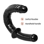 Realistic Long Dildo with Handle - 13 Inch Lifelike Double Ended Dildo for Deep Stimulation - Soft Flexible Long Anal Plug Prostate Massage Sex Toy for Men Women