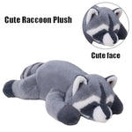 Raccoon Plush, Raccoon Stuffed Animals, Cute Plush Toys Realistic Raccoons Body Pillow Hug Sleeping Fluffy Animal Toys For Kids, Bed Decor Plushie Doll Birthday Gift (17.7In)