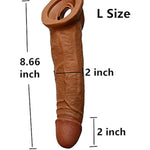 New Soft Texture Sleeve Extender Sheath For Men Male Enhancement Extension Sleeve-1588 (Brown/R)