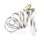 Male Chastity Device Hypoallergenic Stainless Steel Cock Cage Penis Ring L Size Virginity Lock Chastity Belt Adult Game Sex Toy (1.96 Inch/ 5.0Cm)