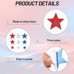 200 Pieces Red White Blue Glitter Foam Star Stickers for Party Decorations and DIY Crafts