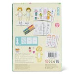 Vintage Paper Dolls Kit, Dress 2 Dolls with Clothes, Stickers & Pencils