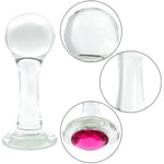 Glass Anal Butt Plug Sex Toys Crystal Anal Trainer With Diamond Transparent Butt Plug Anal Sex Toy For Women Men Couples Anal Expander Training Anal Dildo Anal Toy Anal Plug (L)