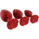 Anal Plug Rose Sex Toy Set, 3Pcs Silicone Butt Plug,Anal Plugs Training Set With Flared Base,Adult Prostate Massage For Women Men Couple Beginner
