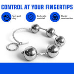 Metal Anal Beads with 5 Balls and Pull Ring for Beginners Anal Trainer Toy