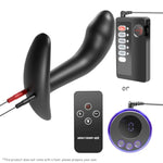 Electroshock Anal Plug Estim Prostate Massager G-Spot Training Silicone Anal Vaginal Plug Wearable Butt Plug With T-Base Sex Toys (A)