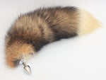 Versatile Tail Stainless Steel Fox Tail: Sensual Anal Plug & Stylish Keychain (Small Plug, Red)