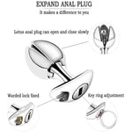 Opening Lotus Anal Plug, Heavy Duty Stainless Steel Anal Trainer Butt Expander With Lock