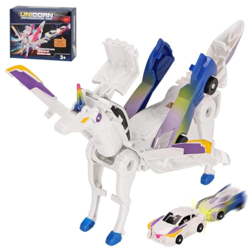 Car Toy Transformable Unicorn, Sports Car Collision Magic Unicorn, Children'S Transformable Car Robot Suitable For Boys And Girls