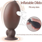 4.7'' To 8.3'' Anal Dildo Vibrator, Inflatable Dildo Black Dildo Vibrating Dildo With Adjustable Girth, Anal Sex Toys G Spot Stimulator Prostate Massager, Remote Control Couples Sex Toy (Brown)
