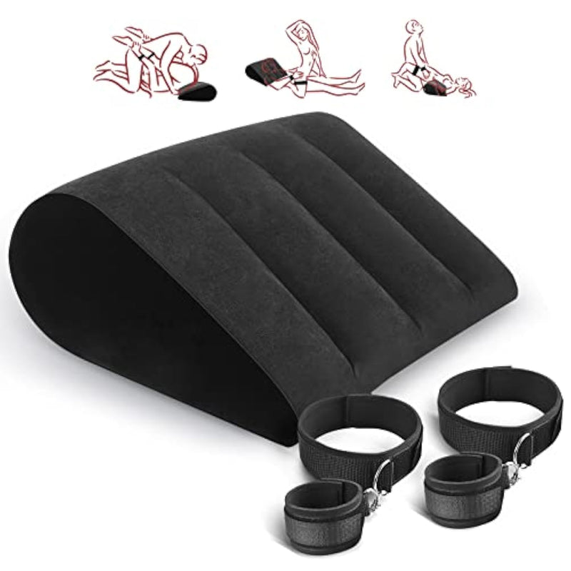 Sex Positions Pillow Handcuffs Set - Bdsm Bondage Restraint Sex Position Support Pillow Inflatable Ramp Handcuffs Wrist Cuffs Adult Sex Toys For Women And Couples