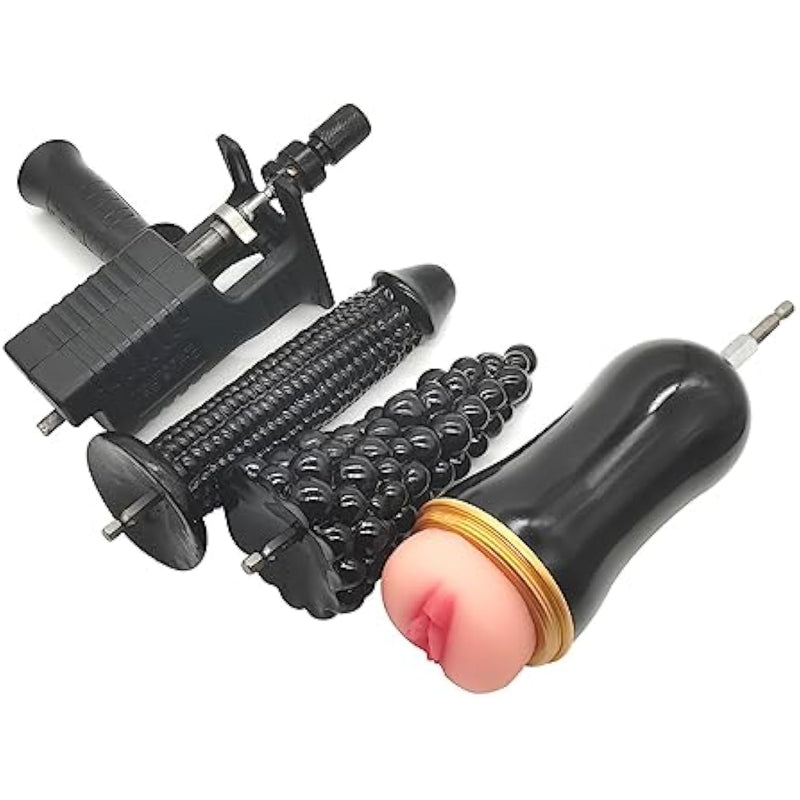 Bumps G Spot Dildos With Drill Spinning Connector Male Masturbator Electric Drill Adapter For Automatic Sex Thrusting Diy Drill Sex Machine Kit(B)