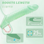 Reusable Vibrating Penis Sleeve Cock Ring Extender,2 Inch Ultra-Soft Penis Extender For Couples Sex Toys For Men (Green)