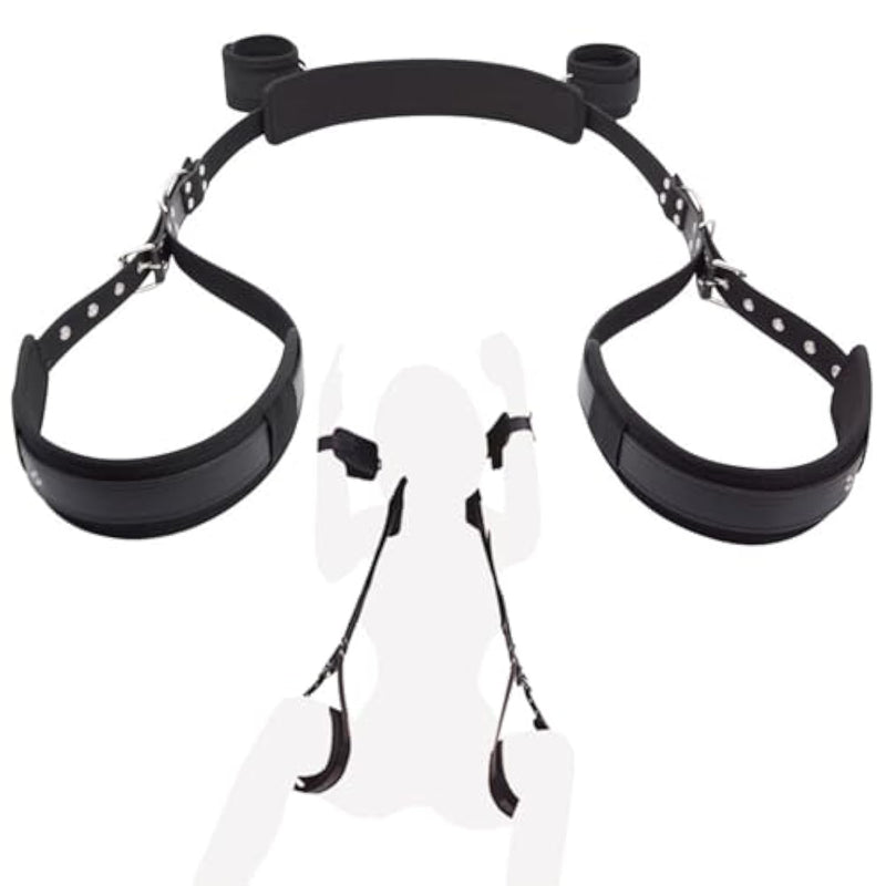 Sm Sex Toys Forced Leg Splitter,Bundling And Tuning,Adjustable Soft Leather,Detachable Handcuffs,Leg Binding, Adult Toys