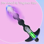 3 In 1 Vibrating Anal Beads Butt Plug With 10 Vibration Modes, Flexible Silicone Graduated Breasts Clitoris Vagina Prostate Massager ; Removable Bullet Vibrator Waterproof Anal Sex Toy For Unisex