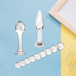 3 Pieces Crystal Glass Anal Plug Set - Anal Trainer Hip Plugs, Anus Dilators Expander Prostate Massage Masturbation Sex Slave Abuse Anal Sex Toys For Men Women Couples