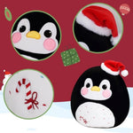 12” Penguin Plush Pillow Cute Christmas Plush Toy Soft Penguin Stuffed Animal Christmas Birthday Gifts For Kids Girls Boys