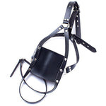 Panel Mouth Gag Harness Gag - Panel Gag With Silicone Solid Ball Gag Lockable Leather Head Harness Bondage Gag Bdsm Kit (Padlock 2 Pieces)