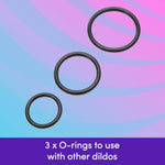 Strap On Dildo Harness Kit - 2 Realistic Strap On Dildos For Pegging - 6 Inch & 8 Inch With Flared Bases - Includes 3 O-Rings & Adjustable Harness - Waterproof - Purple