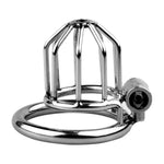 Stainless Steel Chastity Cage Male Metal Chastity Devices Lock Design Small Chastity Cage Male Penis Cage Flat Cock Cage Bdsm Toys For Couples Sex Rycb-She (50Mm)