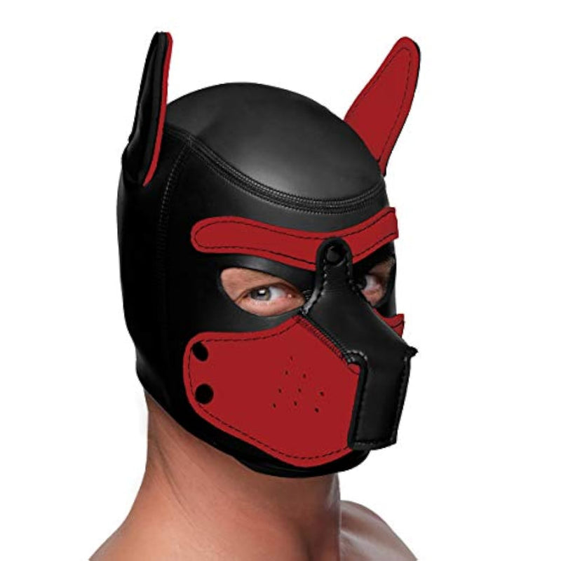 Spike Neoprene Puppy Hood - Red