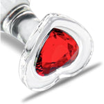 Glass Loving Heart Anal Butt Plug Crystal Anal Trainer Sex Toys With Diamond Transparent Butt Plug Anal Sex Toy For Women Men Beginners Anal Expander Training Anal Toy Anal Plug (L)