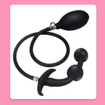 Inflatable Butt Plug Silicone With 2 Steel Balls Anal Balloon Pump With Quick Release Valve Stretch Anal Sex Toys For Beginners And Advanced Users Adult Sex Toys & Games