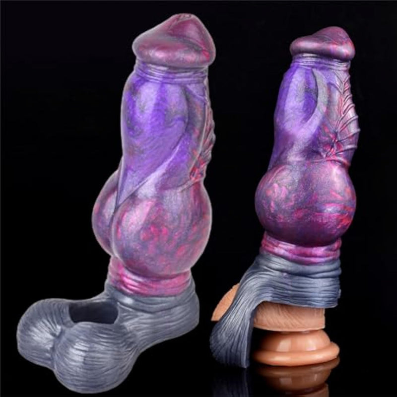 Monster Penis Extender Sleeve With Cock Ring: Male Penis Sleeve Enlarger Silicone Penis Cover Adult Sex Toy, Knot Penis Sheath For Men (Purple)