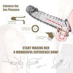 Reusable Penis Sleeve Cock Ring, Unique Barbed Shaped Clear Cock Sleeve Penis Extender Adult Sex Toys For Women And Men, Waterproof Penis Enlarger Male Sex Toys Cock Stimulator For Adult More Pleasure