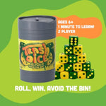 Trash Dice - Fast-Paced Family Dice Game | Exciting 2-Player Board And Dice Game With Trash Can And Dice Set | For Travel, Party, And Games Night
