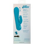 Thicc Chubby Thrusting Tickler Waterproof Silicone Rechargeable Rabbit Vibrator Blue - Se-0650-40-3