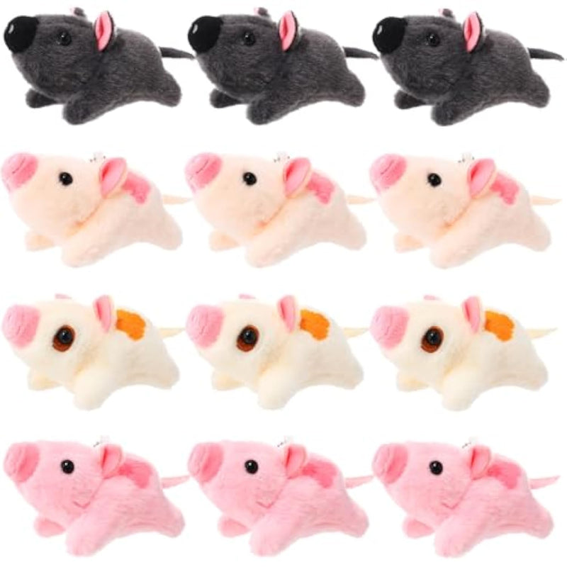 24 Pcs Operation Christmas Mini Pig Plush Bulk 4 Inch Pig Stuffed Animals Keychains Toys Piggy Birthday Party Favors Backpack Charm For Kids Holiday Christmas(Lying)