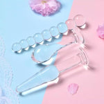 3 Pieces Crystal Glass Anal Plug Set - Anal Trainer Hip Plugs, Anus Dilators Expander Prostate Massage Masturbation Sex Slave Abuse Anal Sex Toys For Men Women Couples