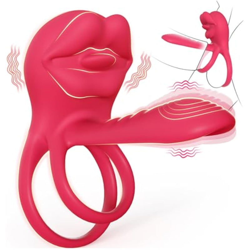 Vibrating Penis Sleeve Cock Ring With Full Lips Tongue Clitoral Stimul BlessMyBucket Vibrating Penis Sleeve Cock Ring With Full Lips Tongue Clitoral Stimul BlessMyBucket