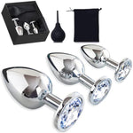 Anal Douche 4Pcs Anal Plug Set Stainless Steel Anal Butt Plug Adult Sexy Toys Sex Toys For Women,Men And Beginners