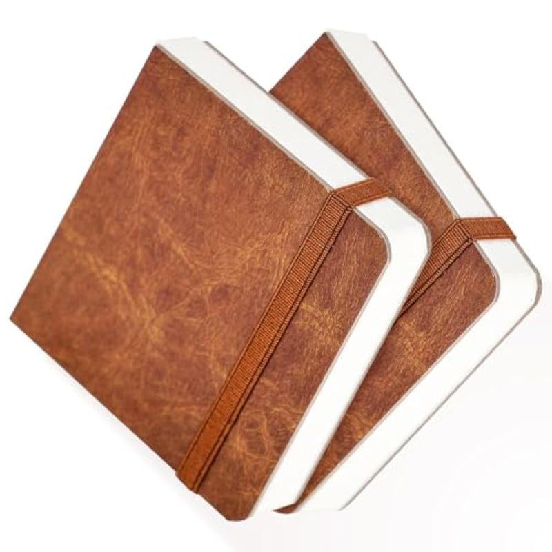2 Pack Watercolor Journals, 3.9 Inch, 44 Pages, 100% Cotton Cold-Pressed Paper