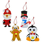 12 Pack Foam Christmas Ornament Craft Kit with Santa, Snowman, Penguin & Gingerbread