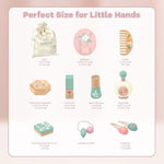 Wooden Makeup Toy Set Pretend Makeup For Toddlers 3-5 With Stickers/ Headscarf/ Mirror/ Perfume/ Powder/Bag, Wooden Makeup Kit Wooden Makeup Toy Set For Girls Birthday Gifts For Kids