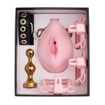 Chastity Cage Set For Men - Lightweight Resin Bdsm Penis Cage With 4 Adjustable Rings, Anal Plug, Lock & Belt - Fully Wrapped Design, Snug Fit, Comfortable Adult Sex Toy