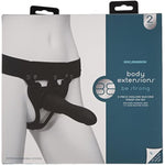 Doc Johnson Body Extensions - BE Strong - Hollow Strap-On System - Silicone Harness with Elastic Waist Band and Slim Hollow Dildo