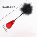 Double-Headed Erotic Feather Flapping Paddle Glossy Leather Paddle Plush Feather Role-Playing Props Couple Flirting Feather Tickler
