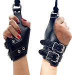 Bdsm Leather Handcuffs & Wrist Restraints Adjustable Bondage Cuffs For Bed, Handcuffs Restraint For Bed Restraints Adjustable Handcuff Straps, Sm Fetish Gear, Kinky Sex Toys For Couples, Men & Women