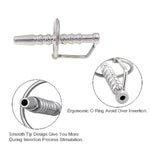 Hollow Stainless Urethral Sounds Penis Plug Urethral Dilator Male Penis Plug With Cock Ring Sex Toy For Men (2.83 Inch)