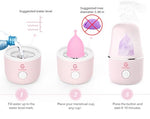 Menstrual Cup Sterilizer, Steamer Cleaner 3-in-1 for Cleans, Dries, and Stores Your Period Cup- Auto Shut-Off- Leak-Free - Eliminates up to 99.9%