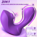 Haipine Sucking Vibrator Adult Sex Toys, Dual Stimulation Rose Suction Vibrators With 9 Vibrating & Sucking Modes, Handheld Nipple Toys For Clitoral G Spot Stimulator, Female Couples Sex Toy, Violet1