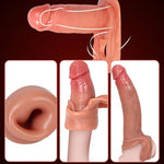 Liquid Silicone Penis Sleeve Cock Sleeve Penis Extender Penis Enlarger Penis Pump Enlargement Realistic Dildo Penis Ring to Enlarge Prolong Male Adult Sex Toys for Women Men and Couples (S)