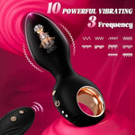 Anal Plug Sex Toys Vibrator,Vibrating Butt Plug Silicone Anal Toys Butt Plug Training Kit With Remote Control 10 Frequency Vibration, Vibrating Anal Plug And Prostate Massager
