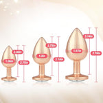 Butt Plug Set 3Pcs Metal Anal Plug With Large Diamond Base Wearable Anal Training Kit For Prostate Massage Adult Sex Toys For Men Women Couples Beginners