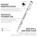 20 Color Micro Fineliner Pens, Waterproof Fine Tip Drawing & Journaling Set