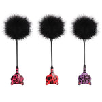 Bdsm Paddle Sex Whip – Leopard Print Spanking Paddle With Feathers – Double-Ended Sex Paddle For Couples, Soft & Firm Sensory Play (Rose Red)